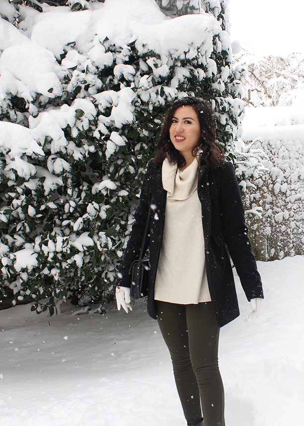 Sweet Helen Grace Winter Military Style Coat // Portland Snow Day Outfit