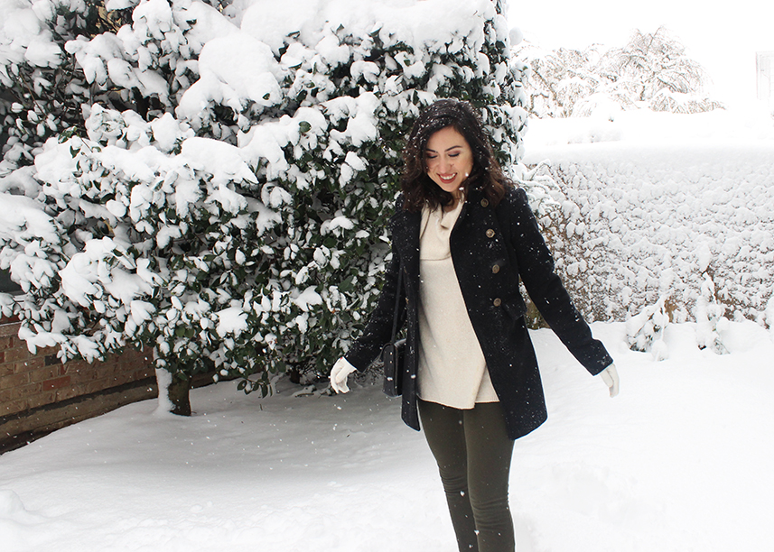 Sweet Helen Grace Winter Military Style Coat // Portland Snow Day Outfit